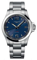 Longines Conquest V.H.P. Stainless Steel Blue Dial Perpetual Calendar Date Quartz Mens Watch L3.716.4.96.6 wholesalehk.shop