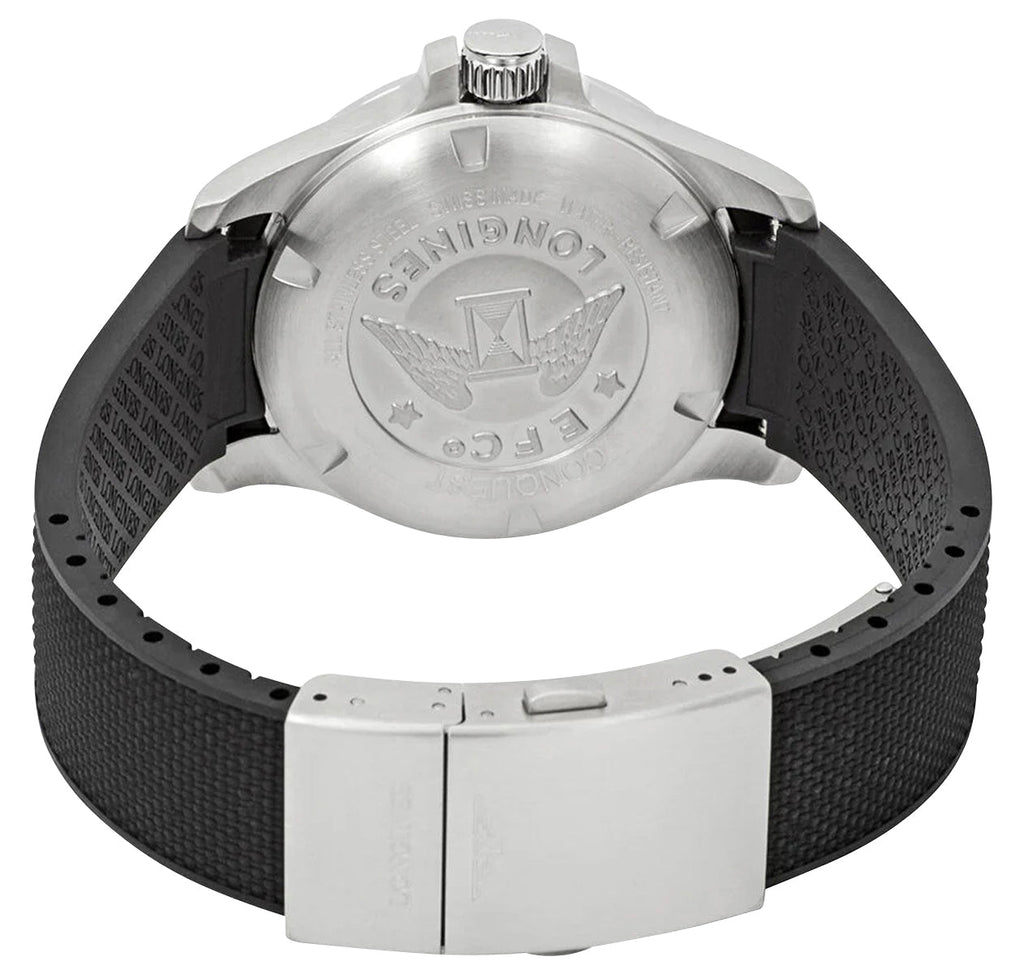 Longines Conquest V.H.P. Stainless Steel Silver Dial Black Rubber Strap Perpetual Calendar Date Quartz Mens Watch L3.716.4.76.9 wholesalehk.shop