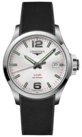 Longines Conquest V.H.P. Stainless Steel Silver Dial Black Rubber Strap Perpetual Calendar Date Quartz Mens Watch L3.726.4.76.9 wholesalehk.shop