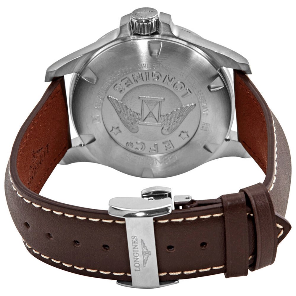 Longines Conquest V.H.P. Stainless Steel Silver Dial Brown Leather Strap Perpetual Calendar Date Quartz Mens Watch L3.716.4.76.5 wholesalehk.shop