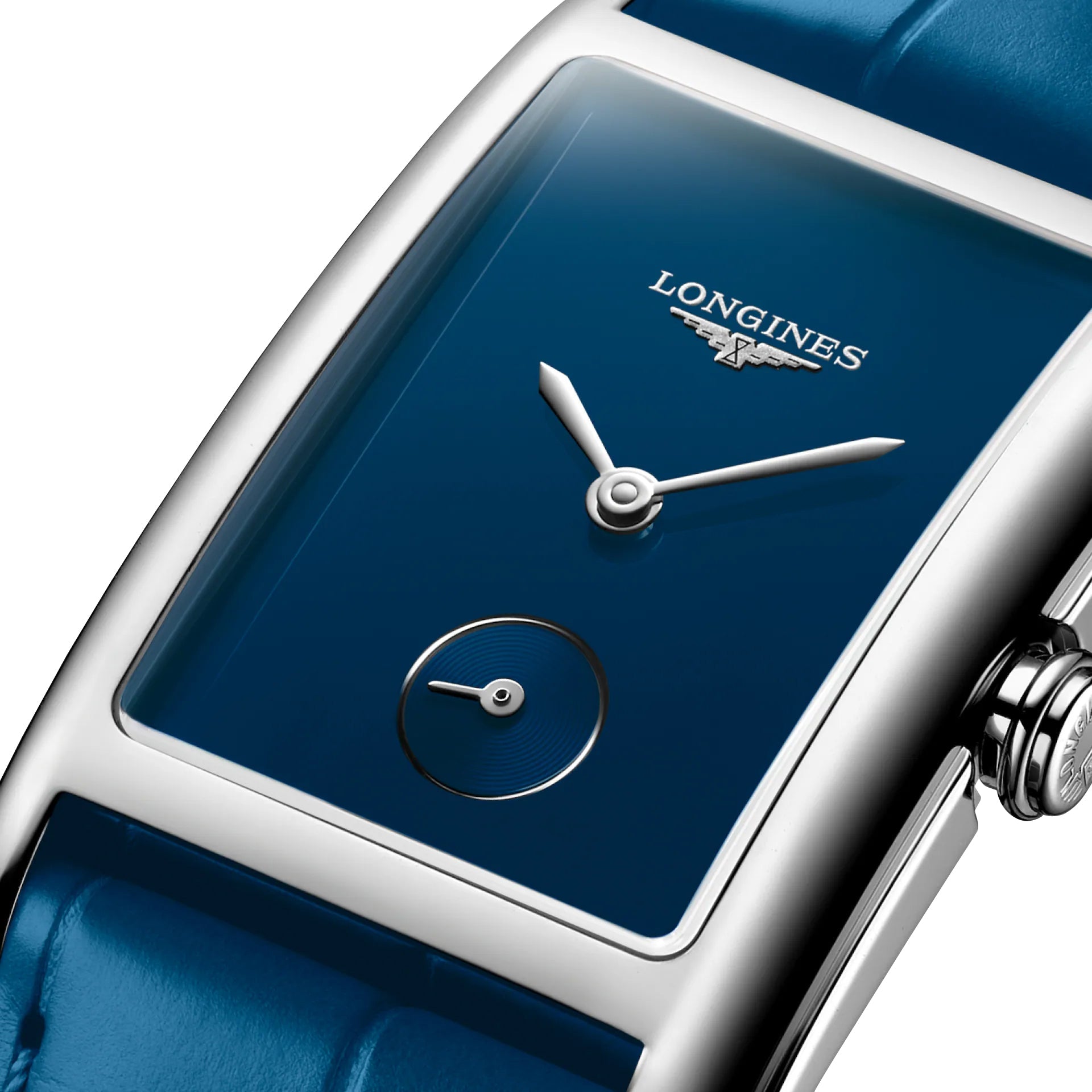 Longines DolceVita Monochrome Stainless Steel Blue Dial Blue Leather Strap Quartz Womens Watch L5.512.4.90.2 wholesalehk.shop