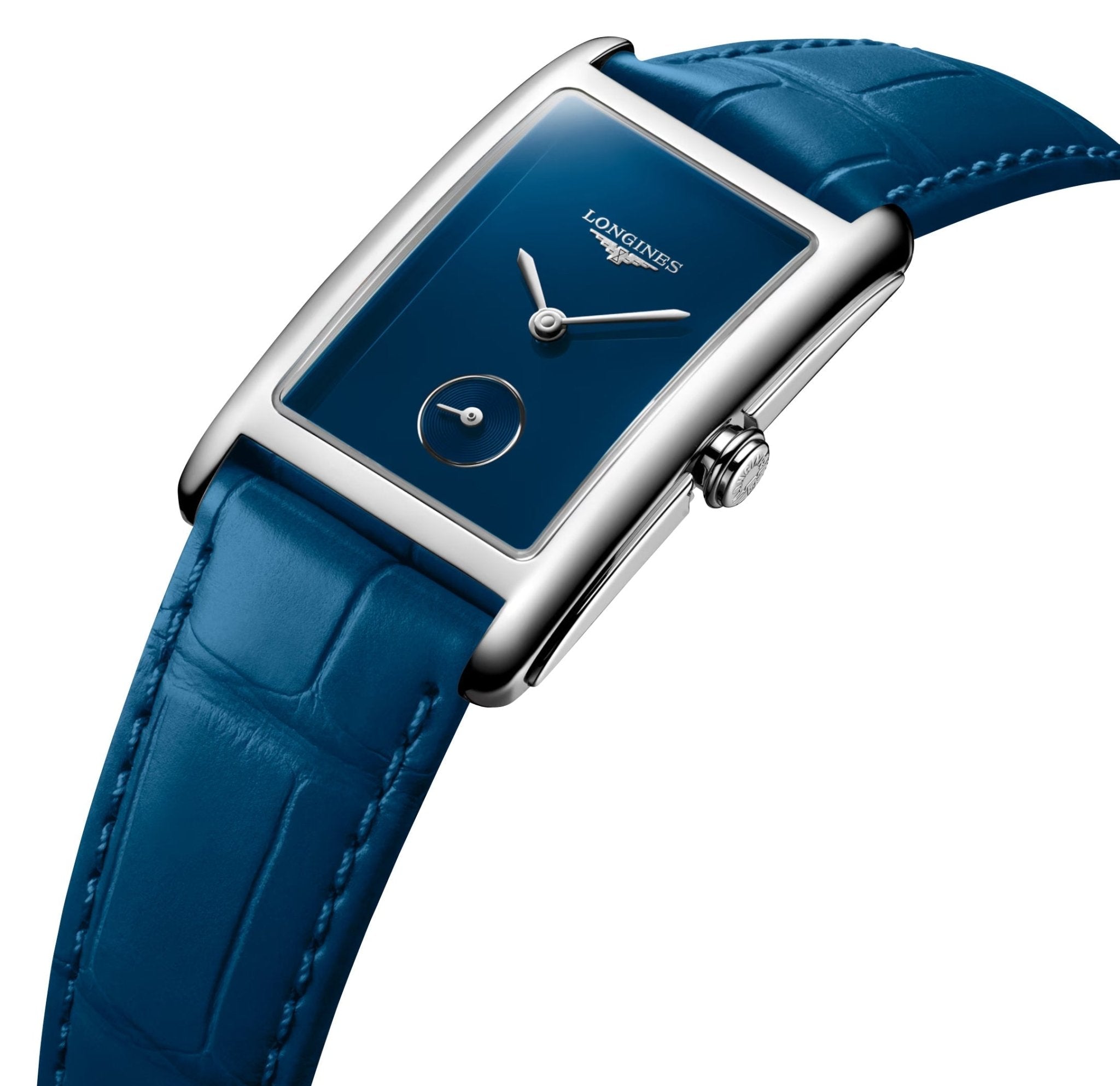 Longines DolceVita Monochrome Stainless Steel Blue Dial Blue Leather Strap Quartz Womens Watch L5.512.4.90.2 wholesalehk.shop