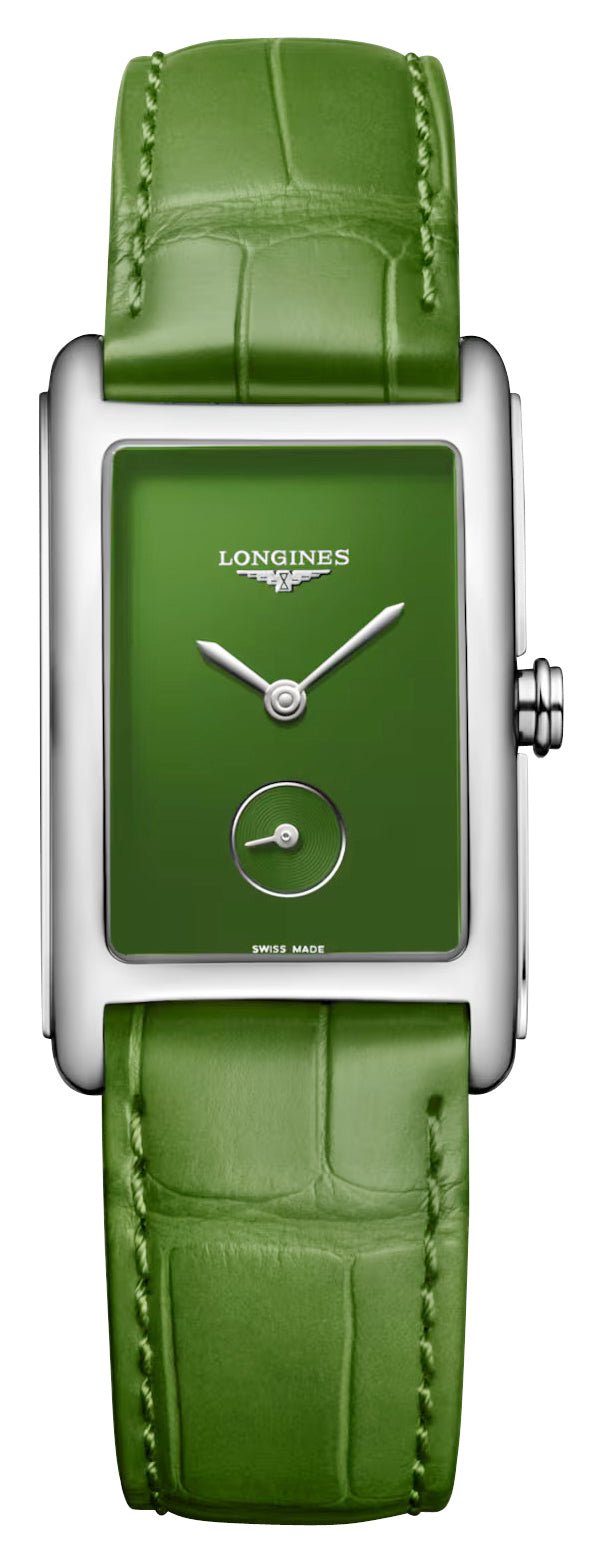 Longines DolceVita Monochrome Stainless Steel Green Dial Green Leather Strap Quartz Womens Watch L5.512.4.60.2 wholesalehk.shop