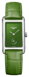 Longines DolceVita Monochrome Stainless Steel Green Dial Green Leather Strap Quartz Womens Watch L5.512.4.60.2 wholesalehk.shop