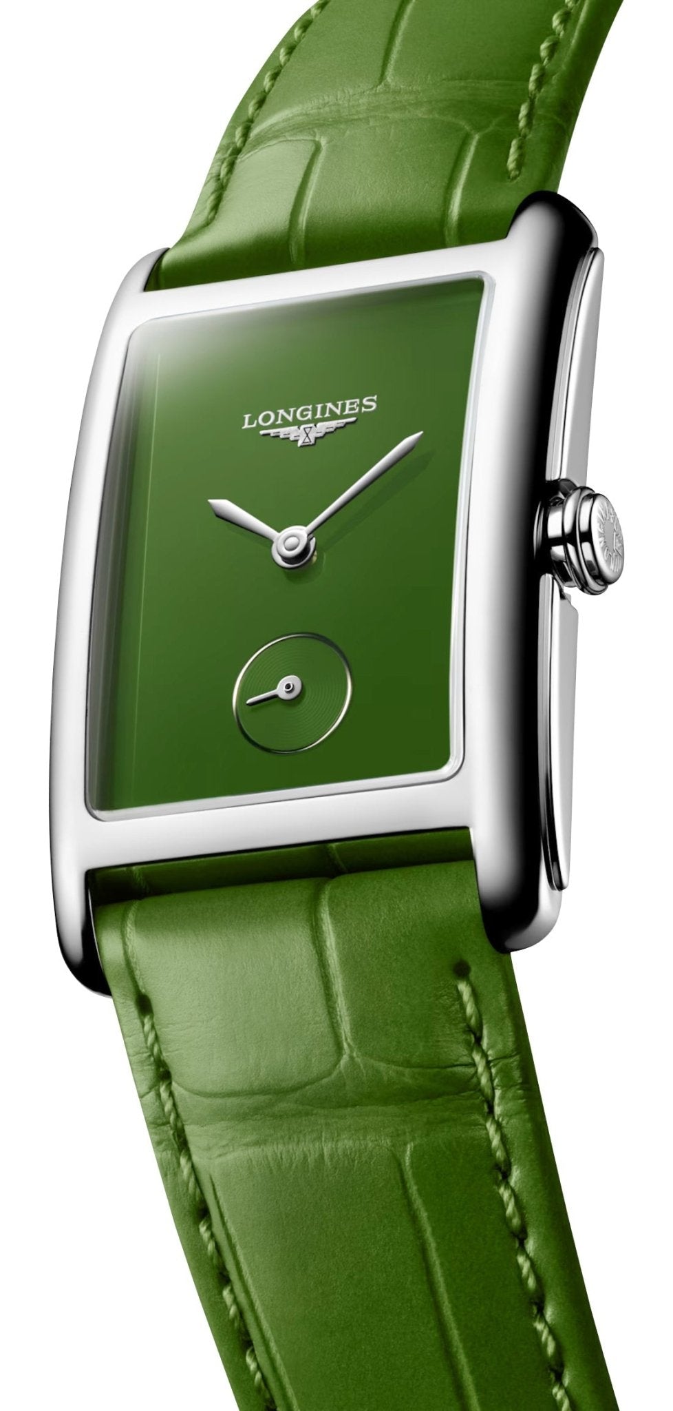 Longines DolceVita Monochrome Stainless Steel Green Dial Green Leather Strap Quartz Womens Watch L5.512.4.60.2 wholesalehk.shop