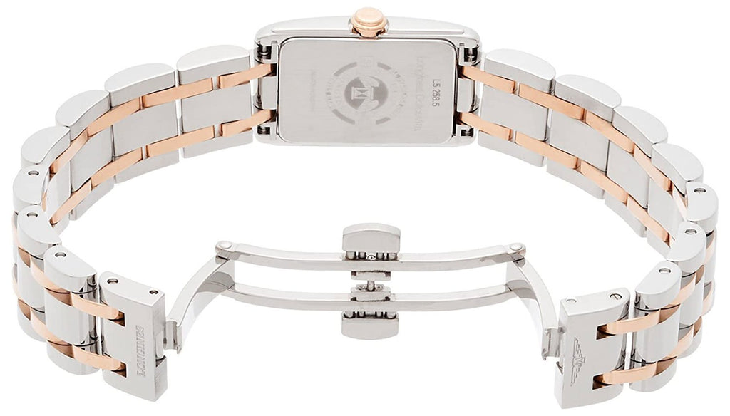 Longines DolceVita Stainless Steel & Rose Gold Mother-Of-Pearl Dial Diamonds Rectangle Quartz Womens Watch L5.258.5.87.7 wholesalehk.shop