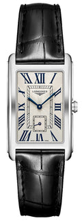 Longines DolceVita Stainless Steel Silver Dial Black Leather Strap Quartz Womens Watch L5.755.4.71.1 wholesalehk.shop