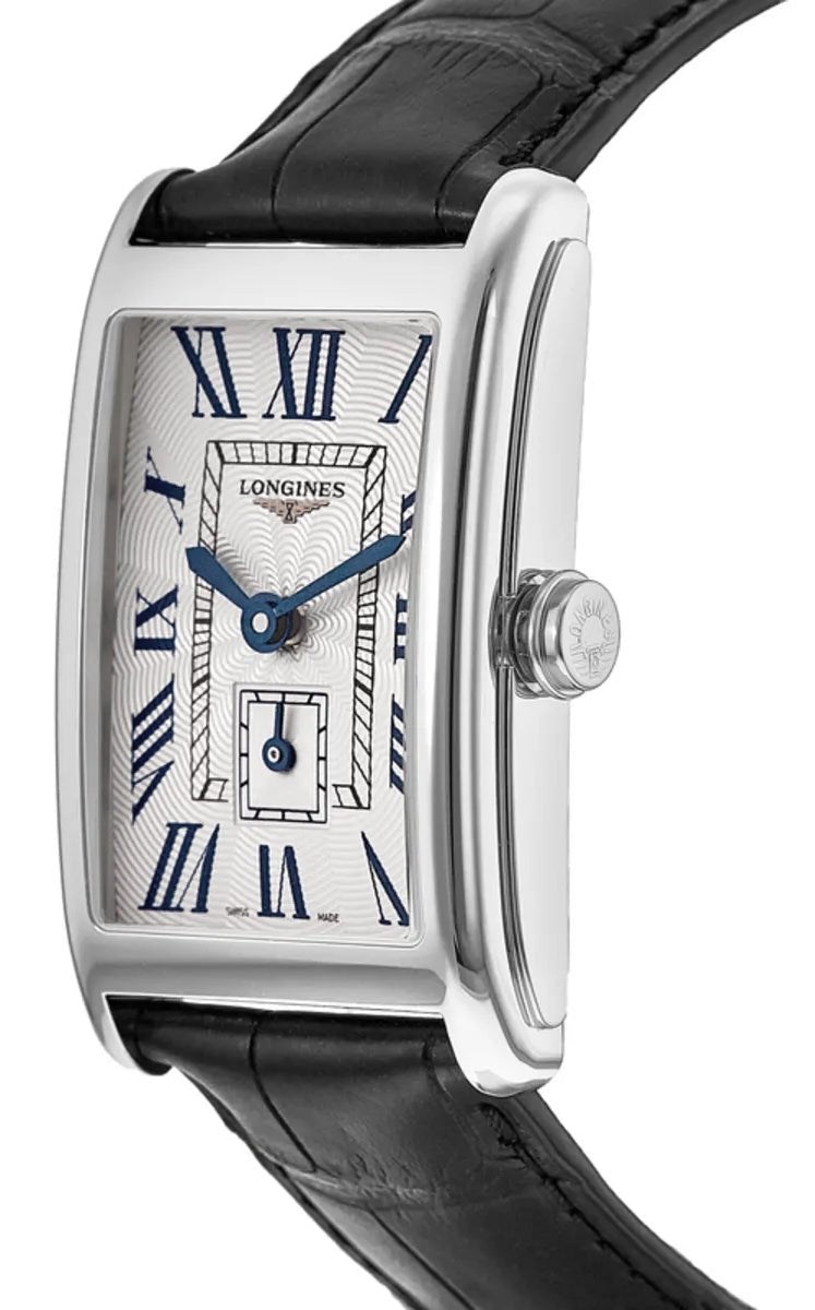 Longines DolceVita Stainless Steel Silver Dial Black Leather Strap Quartz Womens Watch L5.755.4.71.1 wholesalehk.shop