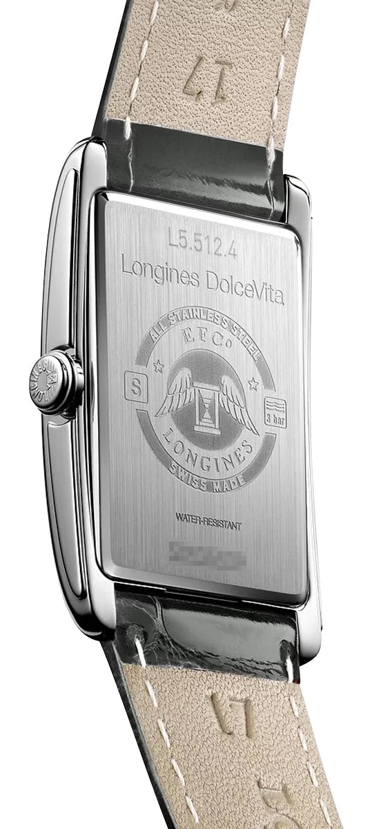 Longines DolceVita Stainless Steel Silver Dial Gray Leather Strap Quartz Womens Watch L5.512.4.71.3 wholesalehk.shop