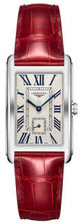 Longines DolceVita Stainless Steel Silver Dial Red Leather Strap Quartz Womens Watch L5.755.4.71.5 wholesalehk.shop