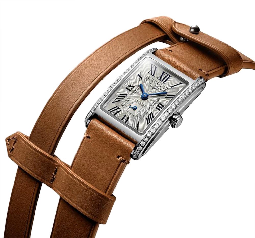 Longines DolceVita x YVY Stainless Steel Silver Dial Brown Leather Strap Diamonds Quartz Womens Watch L5.255.0.71.B wholesalehk.shop
