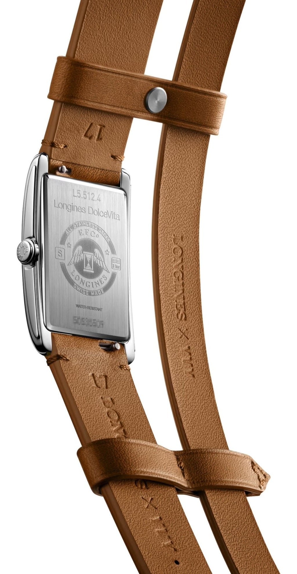 Longines DolceVita x YVY Stainless Steel Silver Dial Brown Leather Strap Quartz Womens Watch L5.512.4.71.B wholesalehk.shop