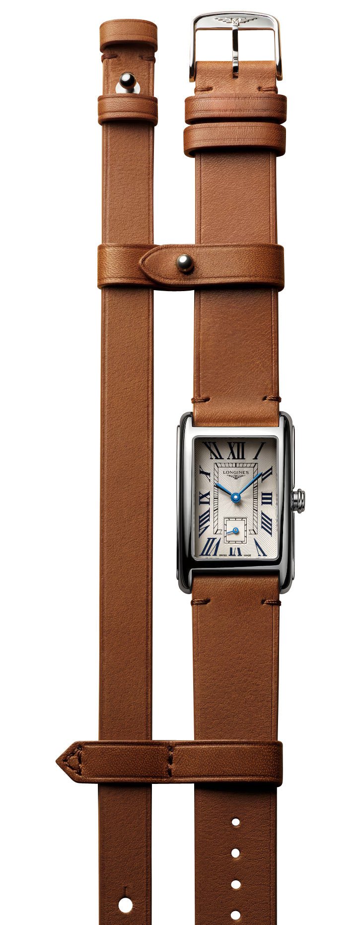 Longines DolceVita x YVY Stainless Steel Silver Dial Brown Leather Strap Quartz Womens Watch L5.512.4.71.B wholesalehk.shop