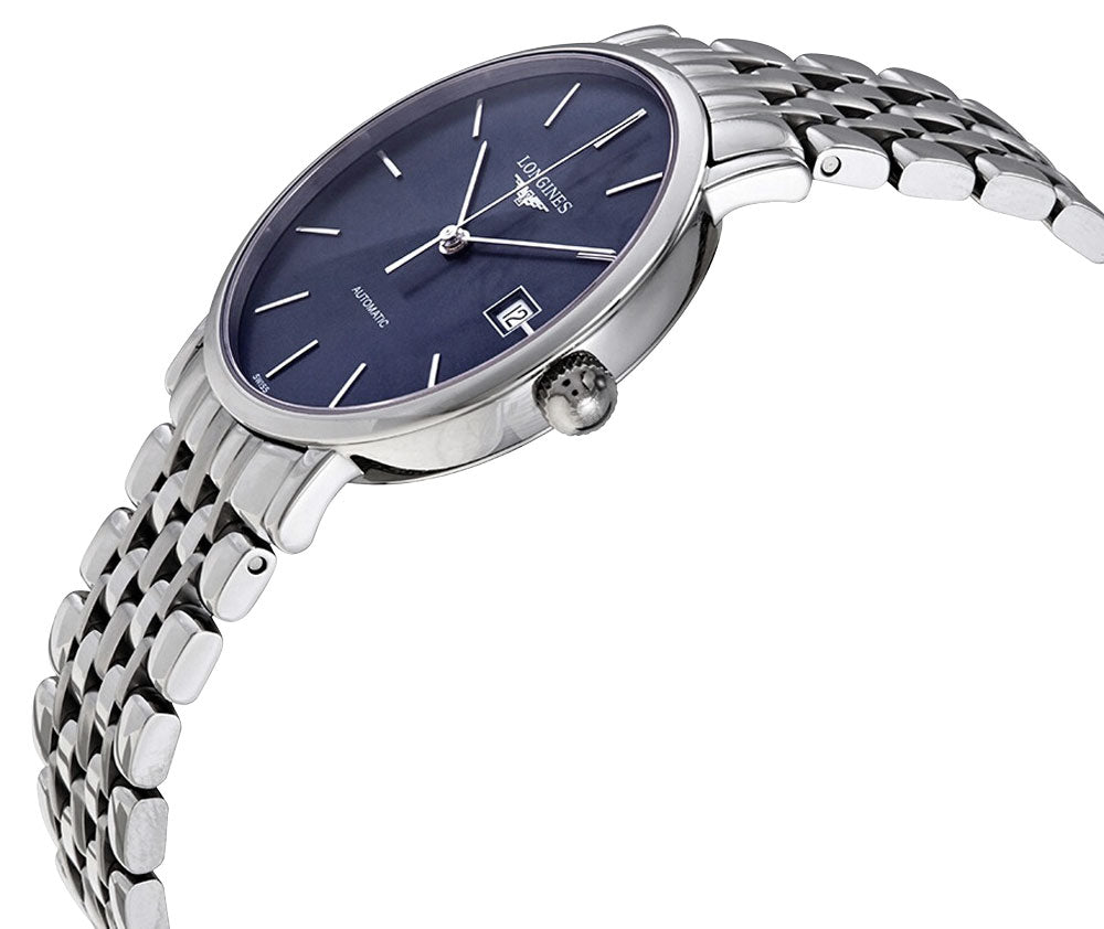Longines Elegant Automatic Stainless Steel Blue Dial Date Mens Watch L4.810.4.92.6 wholesalehk.shop