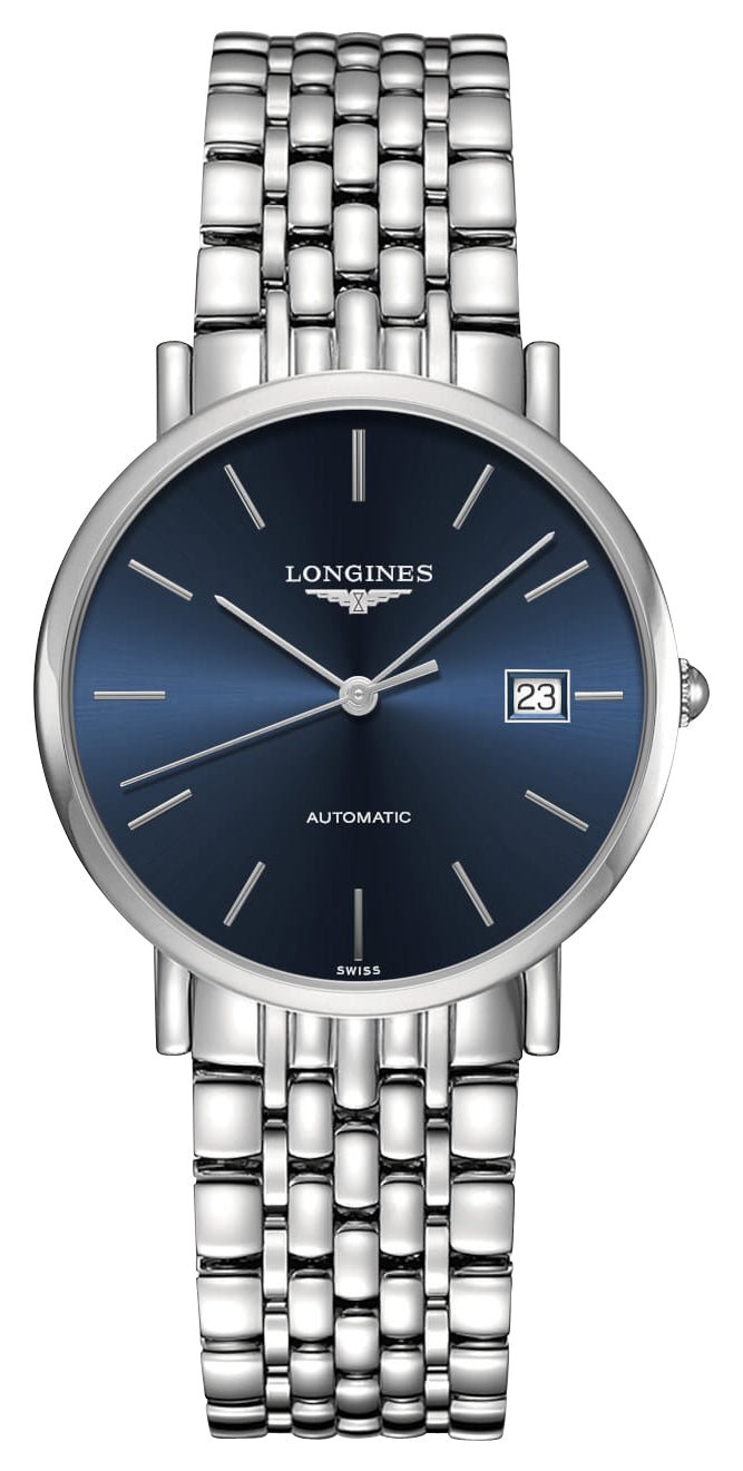 Longines Elegant Automatic Stainless Steel Blue Dial Date Mens Watch L4.810.4.92.6 wholesalehk.shop