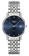 Longines Elegant Automatic Stainless Steel Blue Dial Diamonds Date Mens Watch L4.810.4.97.6 wholesalehk.shop