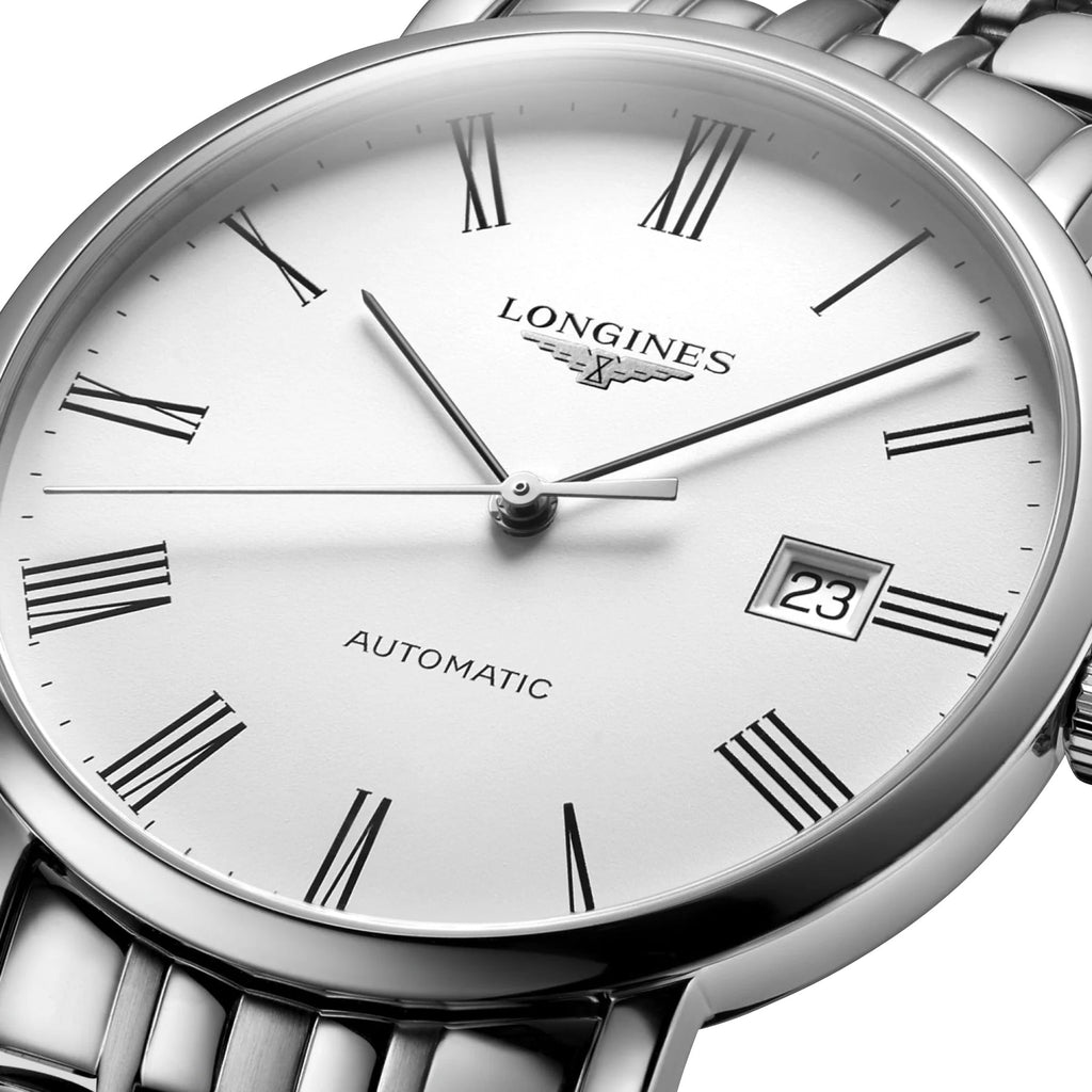 Longines Elegant Automatic Stainless Steel White Dial Date Mens Watch L4.910.4.11.6 wholesalehk.shop