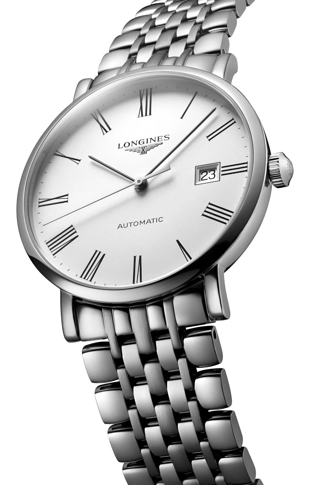 Longines Elegant Automatic Stainless Steel White Dial Date Mens Watch L4.910.4.11.6 wholesalehk.shop