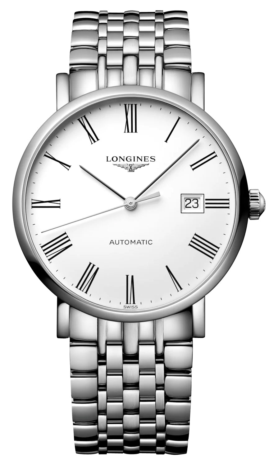 Longines Elegant Automatic Stainless Steel White Dial Date Mens Watch L4.910.4.11.6 wholesalehk.shop