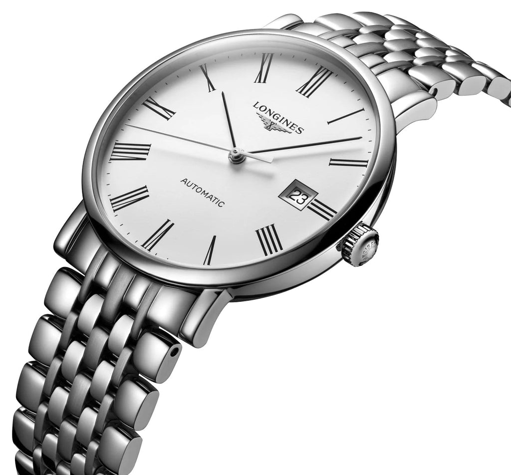 Longines Elegant Automatic Stainless Steel White Dial Date Mens Watch L4.910.4.11.6 wholesalehk.shop