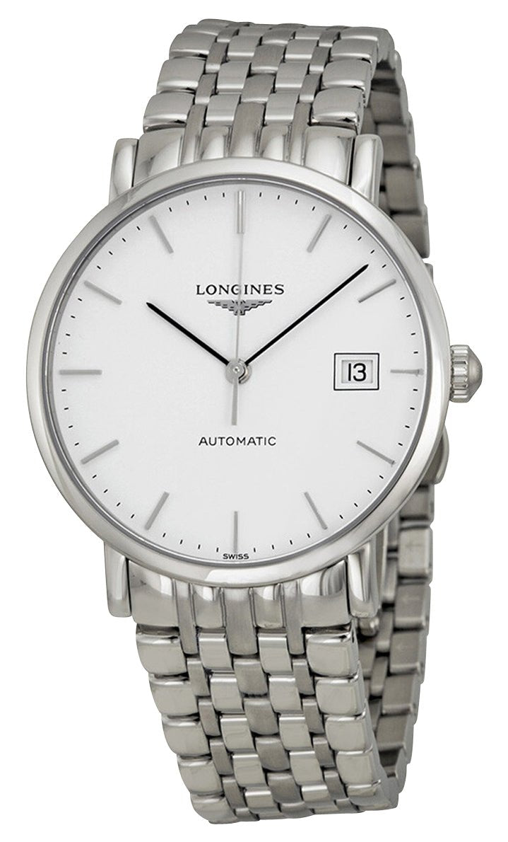 Longines Elegant Automatic Stainless Steel White Dial Date Unisex Watch L4.810.4.12.6 wholesalehk.shop