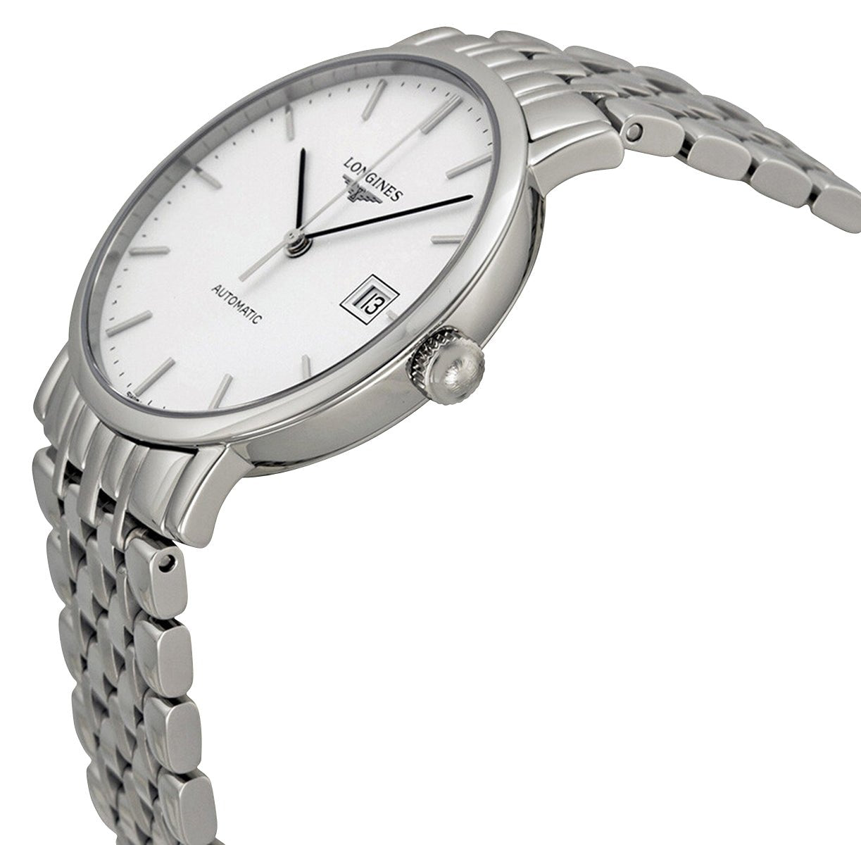 Longines Elegant Automatic Stainless Steel White Dial Date Unisex Watch L4.810.4.12.6 wholesalehk.shop