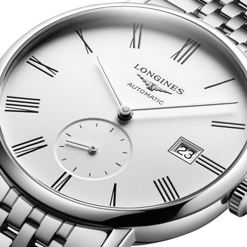 Longines Elegant Automatic Stainless Steel White Dial Date Unisex Watch L4.812.4.11.6 wholesalehk.shop