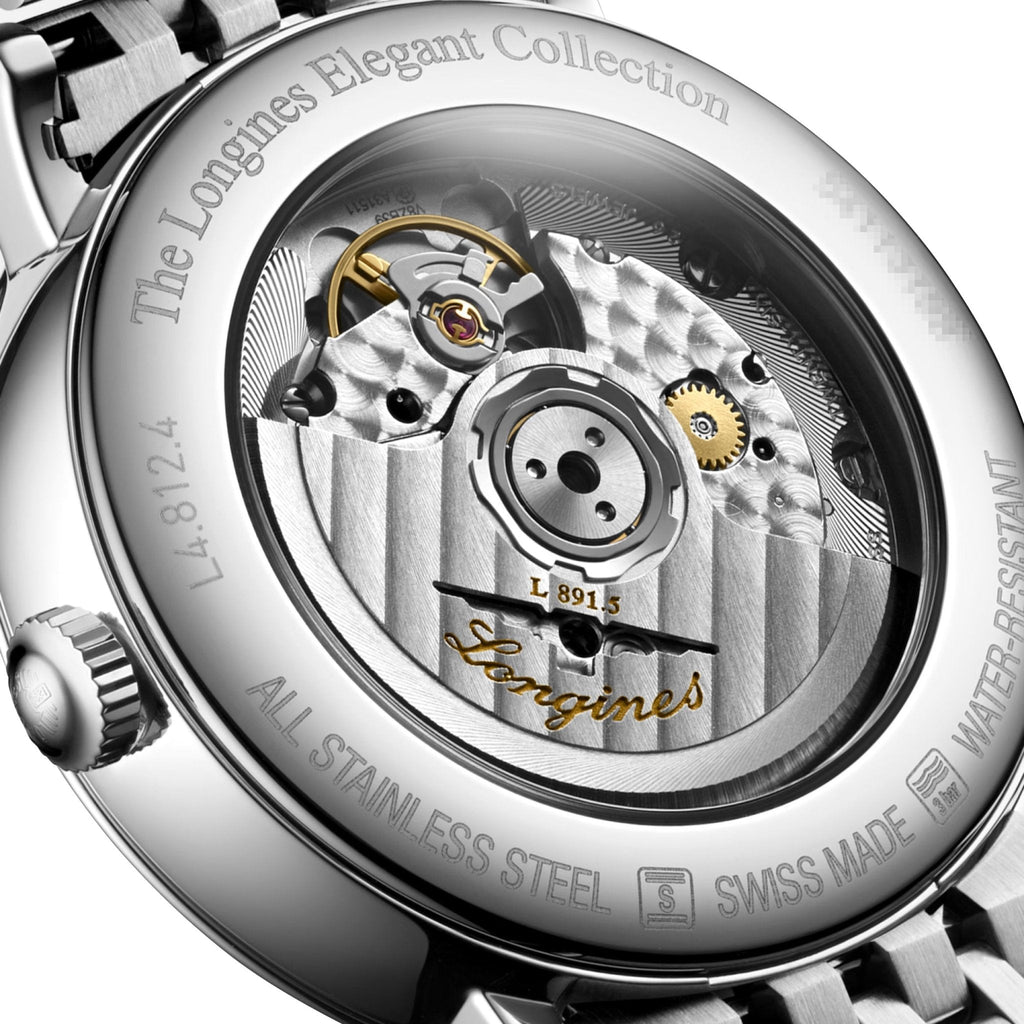 Longines Elegant Automatic Stainless Steel White Dial Date Unisex Watch L4.812.4.11.6 wholesalehk.shop