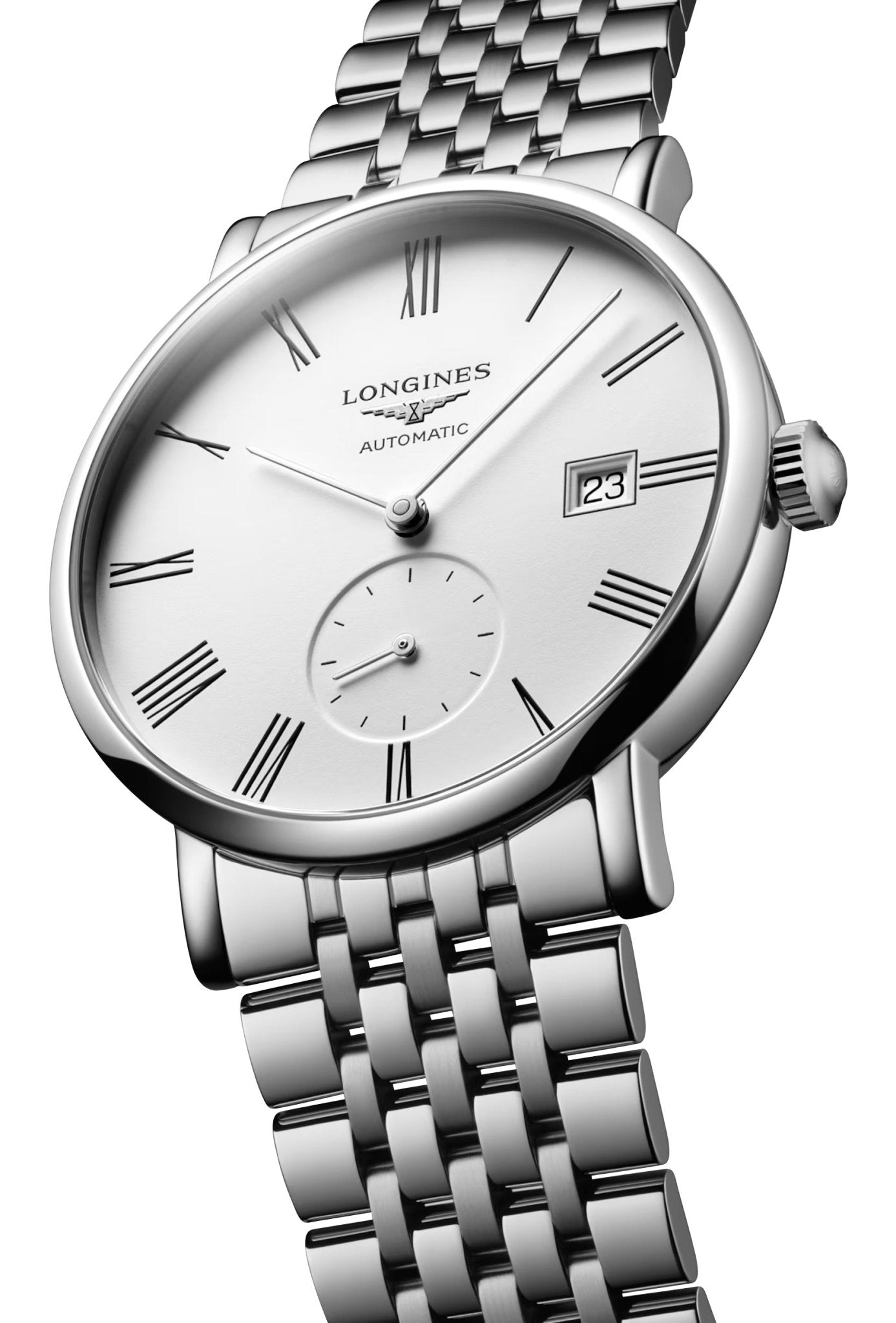 Longines Elegant Automatic Stainless Steel White Dial Date Unisex Watch L4.812.4.11.6 wholesalehk.shop