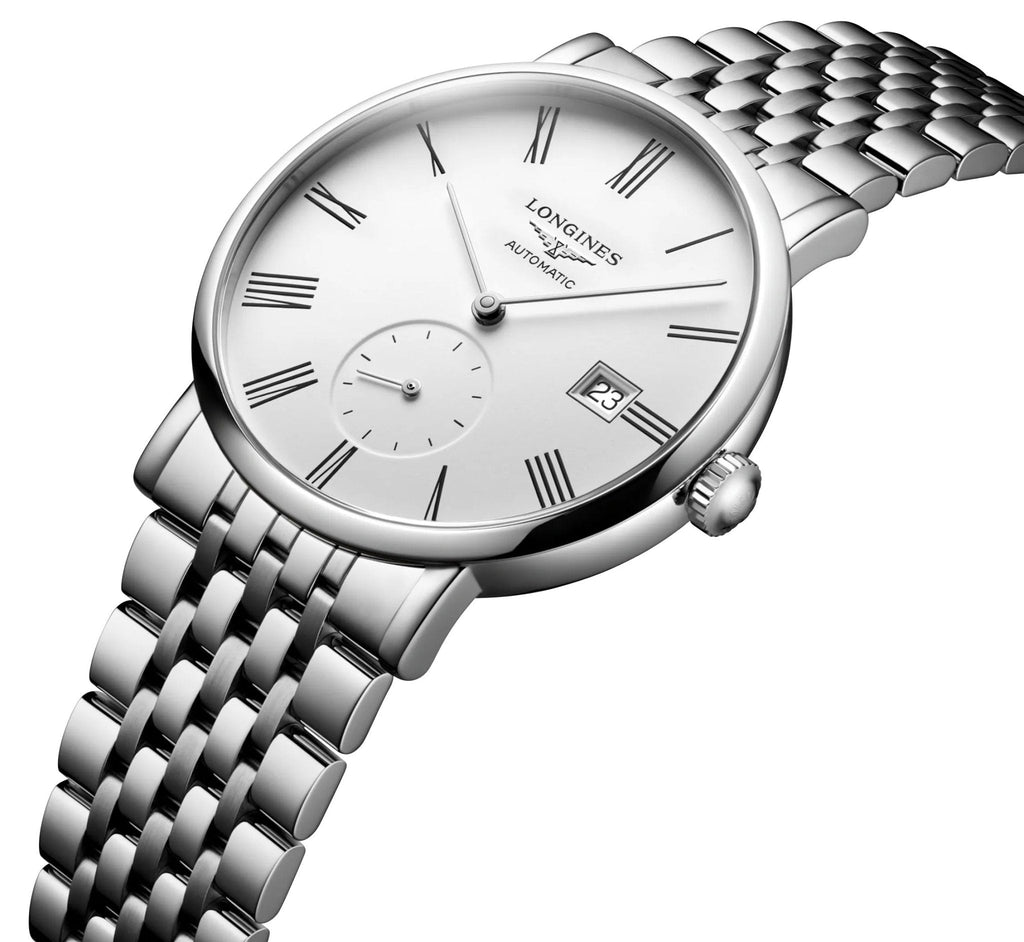 Longines Elegant Automatic Stainless Steel White Dial Date Unisex Watch L4.812.4.11.6 wholesalehk.shop
