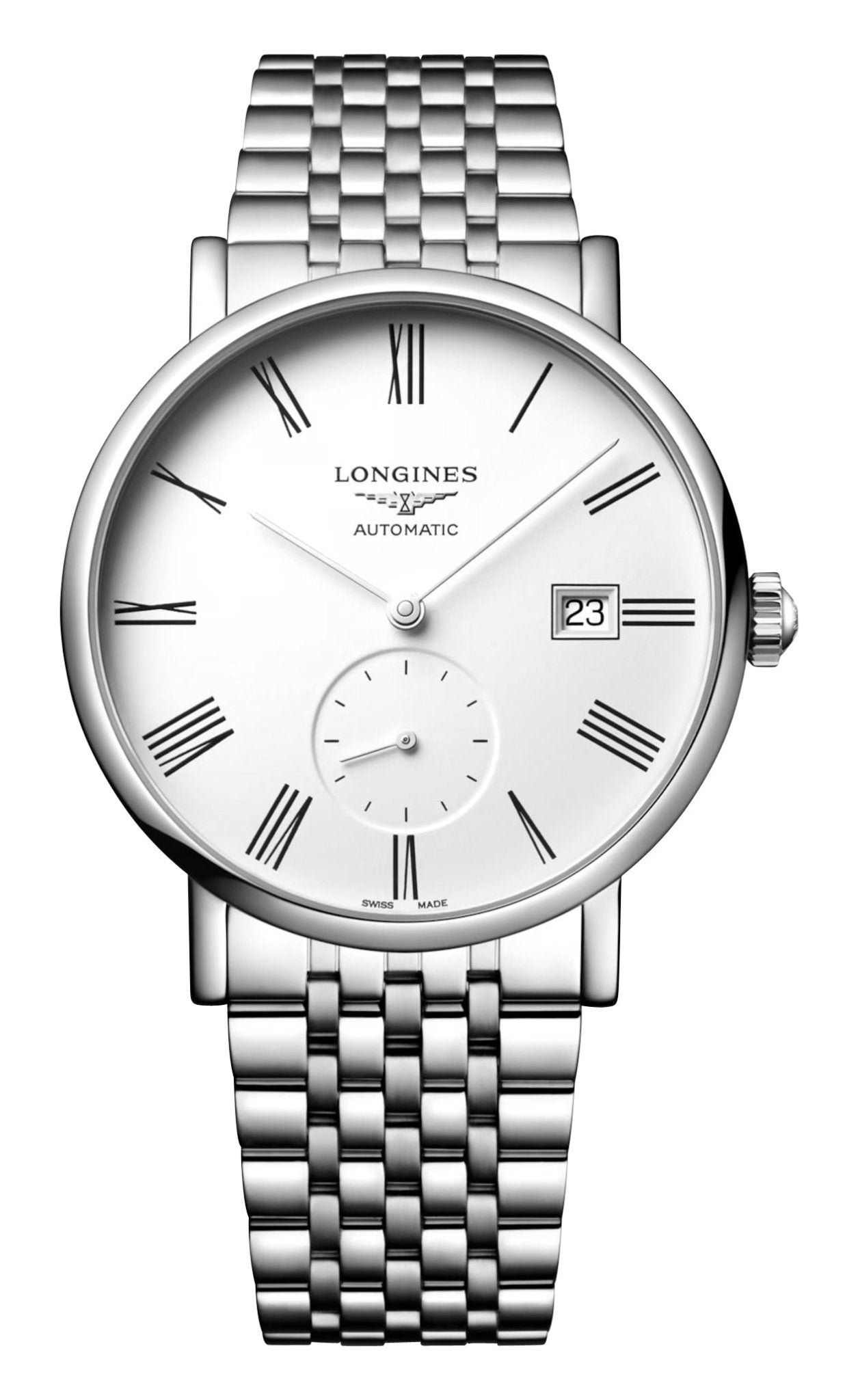 Longines Elegant Automatic Stainless Steel White Dial Date Unisex Watch L4.812.4.11.6 wholesalehk.shop