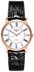 Longines Elegant Collection Automatic 18kt Rose Gold Mens Watch White Dial Calendar L4.778.8.11.0 wholesalehk.shop