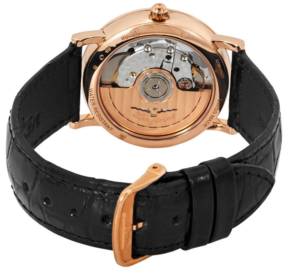 Longines Elegant Collection Automatic 18kt Rose Gold Mens Watch White Dial Calendar L4.778.8.11.0 wholesalehk.shop