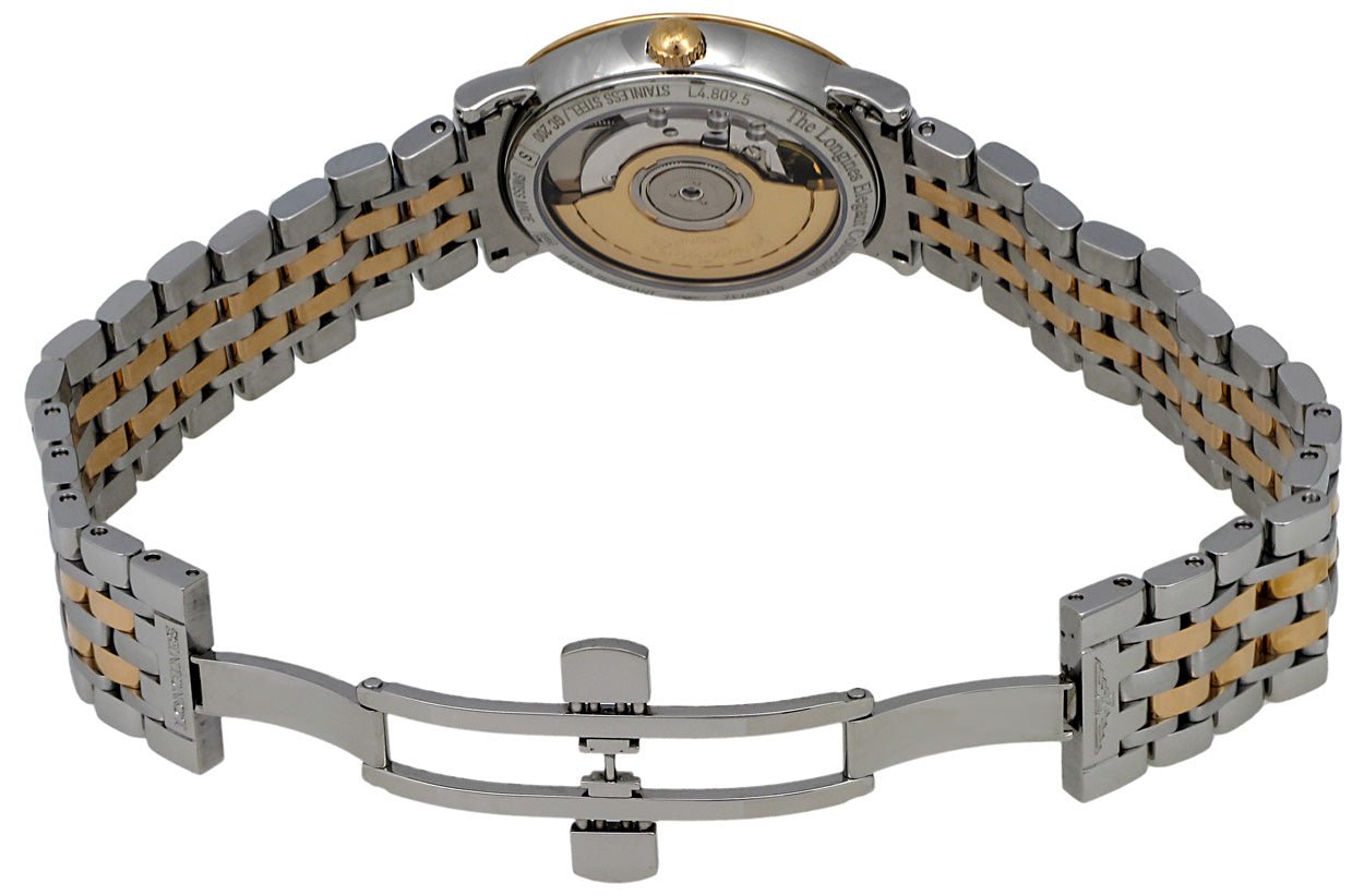 Longines Elegant Collection Automatic Steel & 18k Rose Gold Plated Mens Watch L4.809.5.11.7 wholesalehk.shop