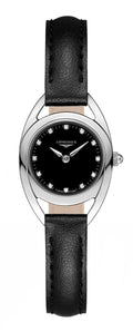 Longines Equestrian Stainless Steel Black Dial Black Leather Strap Diamonds Quartz Womens Watch L6.135.4.57.0 wholesalehk.shop