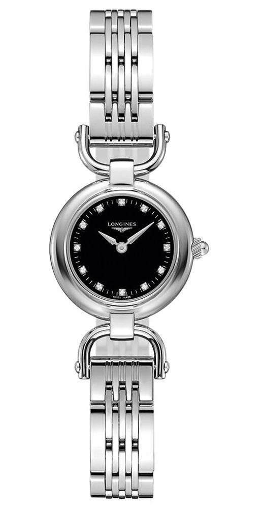 Longines Equestrian Stainless Steel Black Dial Diamonds Quartz Womens Watch L6.129.4.57.6 wholesalehk.shop