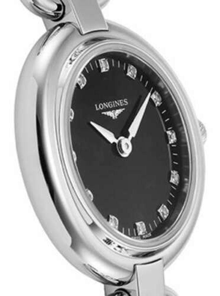 Longines Equestrian Stainless Steel Black Dial Diamonds Quartz Womens Watch L6.129.4.57.6 wholesalehk.shop
