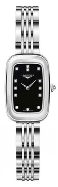 Longines Equestrian Stainless Steel Black Dial Diamonds Quartz Womens Watch L6.140.4.57.6 wholesalehk.shop