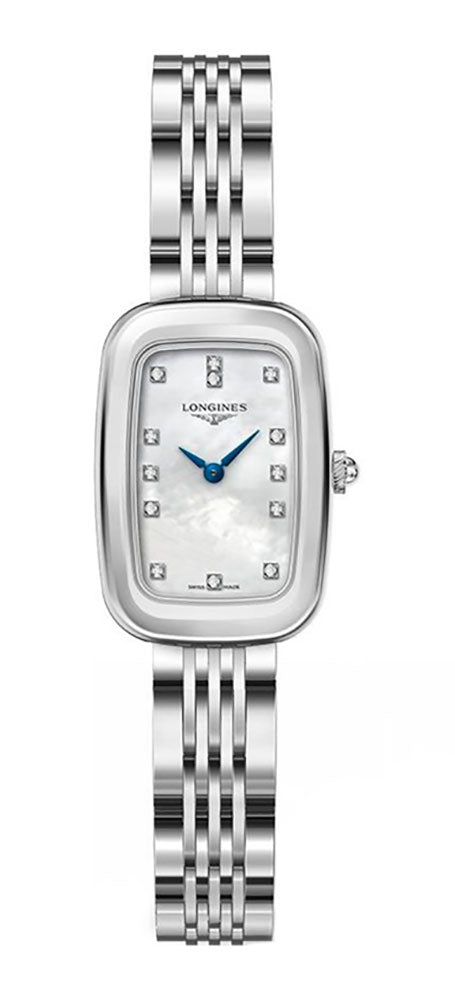 Longines Equestrian Stainless Steel Mother-Of-Pearl Dial Diamonds Quartz Womens Watch L6.140.4.87.6 wholesalehk.shop