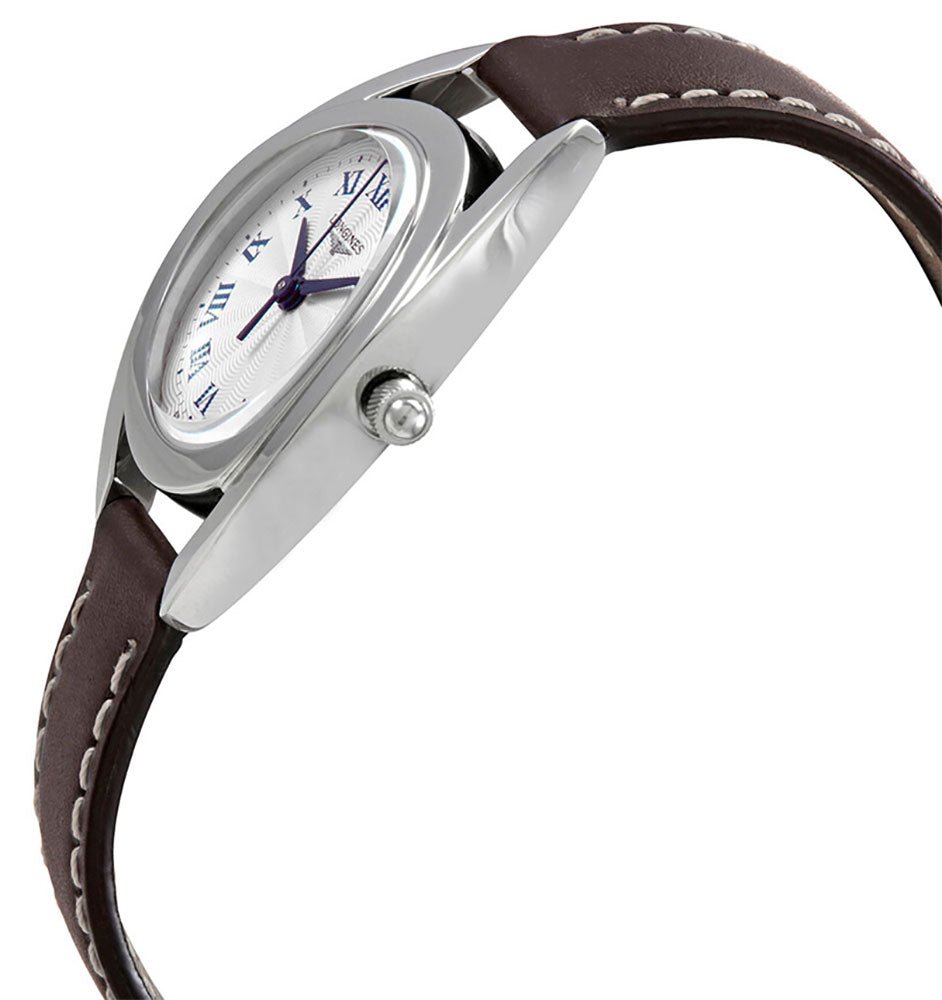 Longines Equestrian Stainless Steel Silver Dial Brown Leather Strap Date Quartz Womens Watch L6.136.4.71.2 wholesalehk.shop