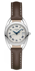 Longines Equestrian Stainless Steel Silver Dial Brown Leather Strap Date Quartz Womens Watch L6.136.4.71.2 wholesalehk.shop