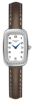 Longines Equestrian Stainless Steel White Dial Brown Leather Strap Diamonds Quartz Womens Watch L6.140.0.13.2 wholesalehk.shop