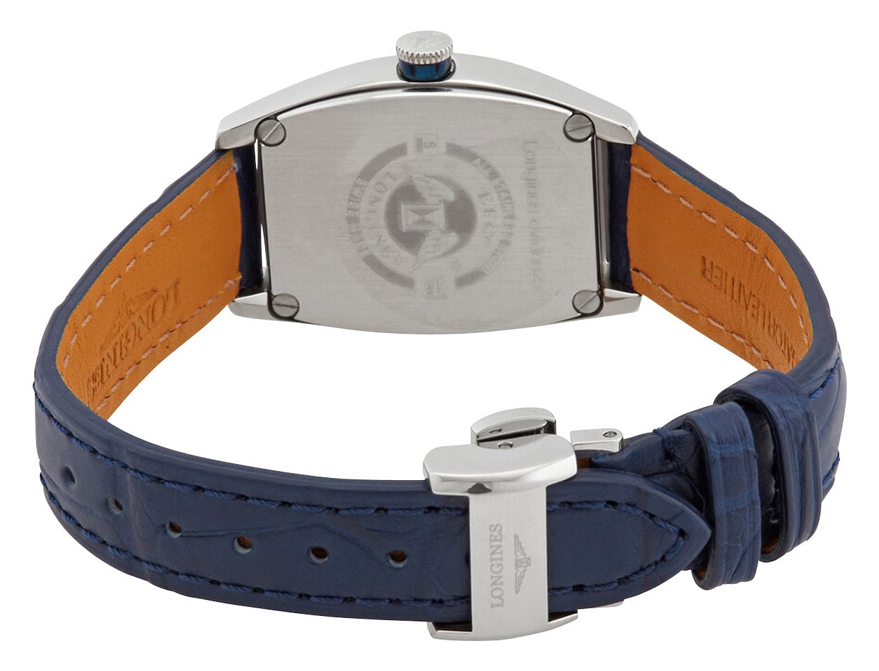Longines Evidenza Automatic Stainless Steel Blue Dial Blue Leather Strap Date Womens Watch L2.142.4.96.2 wholesalehk.shop