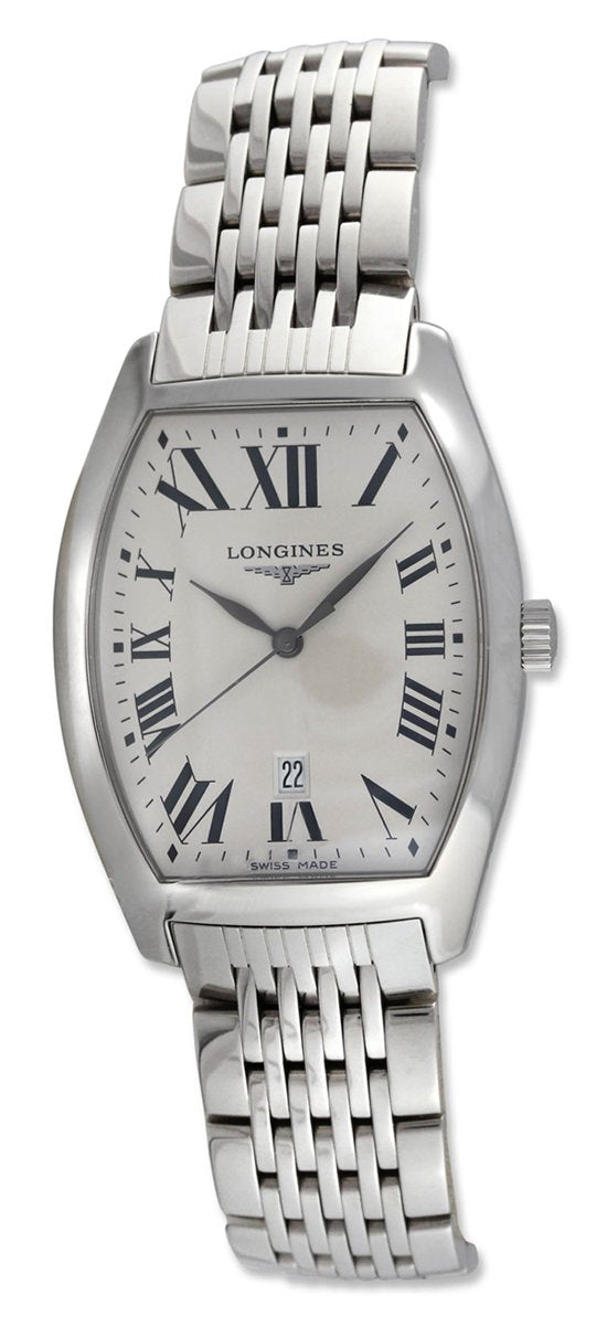 Longines Evidenza Stainless Steel Tonneau Silver Dial Date Quartz Mens Watch L2.655.4.71.6 wholesalehk.shop