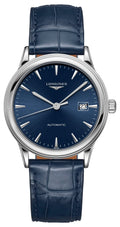 Longines Flagship Automatic Stainless Steel Blue Dial Blue Leather Strap Date Mens Watch L4.984.4.92.2 wholesalehk.shop