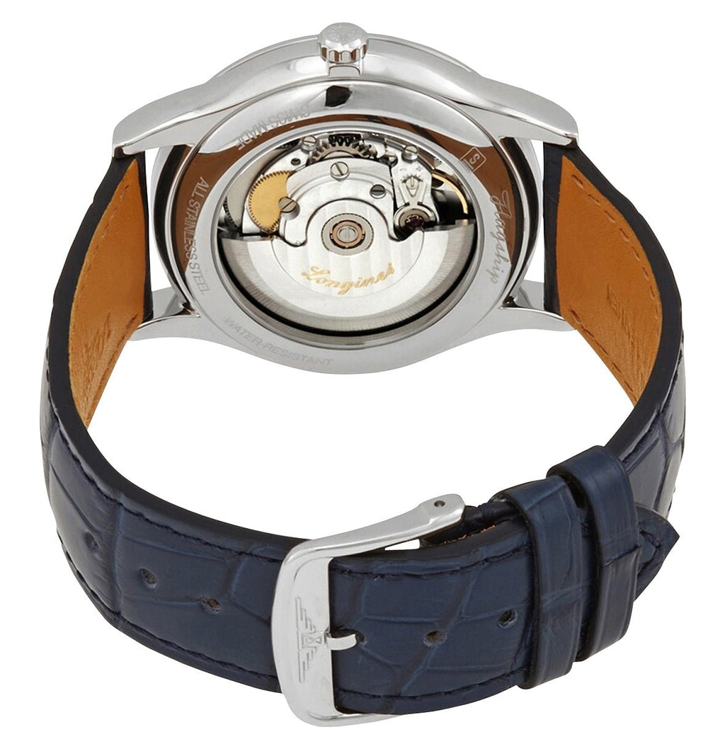 Longines Flagship Automatic Stainless Steel Blue Dial Blue Leather Strap Day/Date Mens Watch L4.899.4.92.2 wholesalehk.shop
