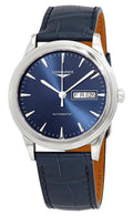 Longines Flagship Automatic Stainless Steel Blue Dial Blue Leather Strap Day/Date Mens Watch L4.899.4.92.2 wholesalehk.shop