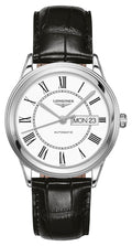 Longines Flagship Automatic Stainless Steel White Dial Black Leather Strap Day/Date Mens Watch L4.899.4.21.2 wholesalehk.shop