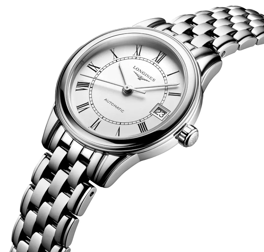 Longines Flagship Automatic Stainless Steel White Dial Date Mens Watch L4.984.4.21.6 wholesalehk.shop