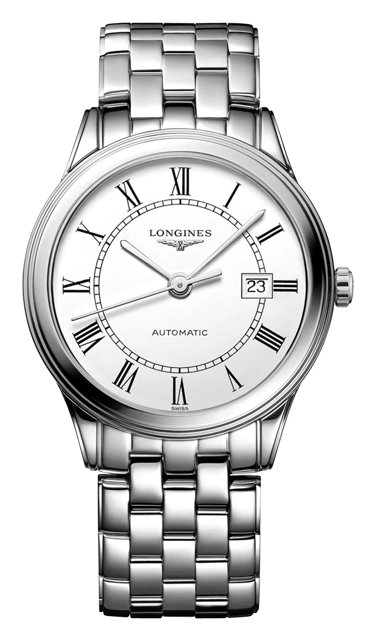 Longines Flagship Automatic Stainless Steel White Dial Date Mens Watch L4.984.4.21.6 wholesalehk.shop